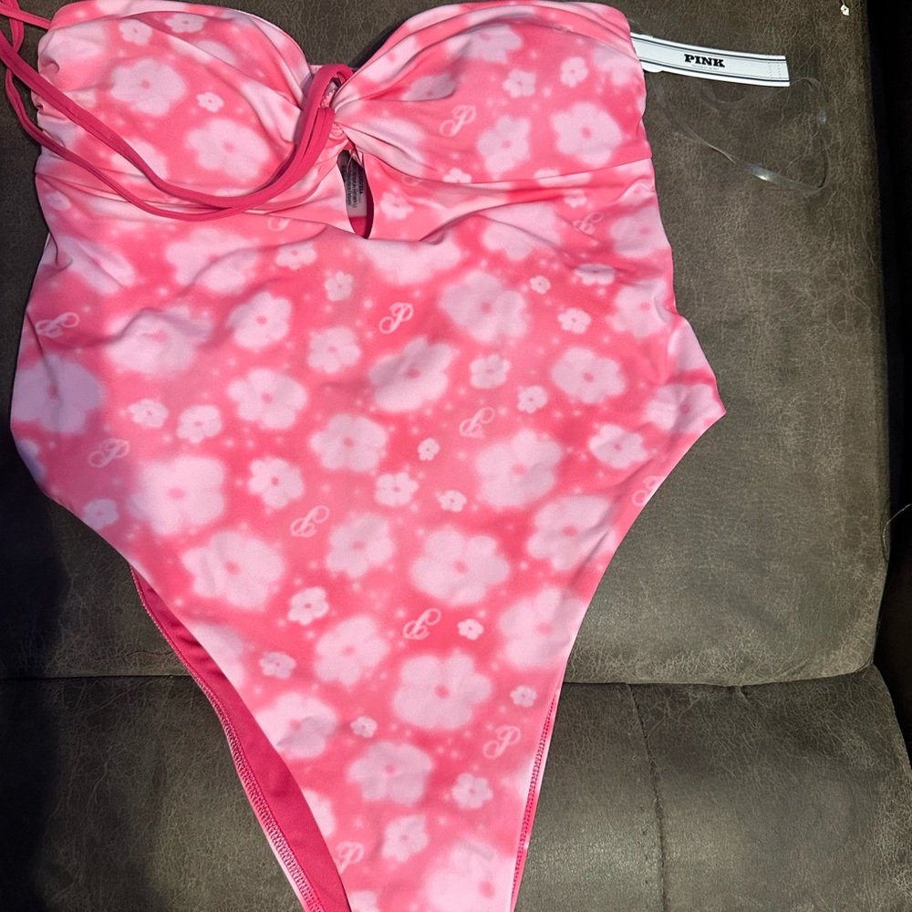 PINK Victoria's Secret Pink Floral Print Girls' One-Piece Swimsuit